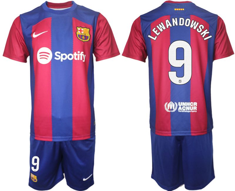 Men 2023-2024 Club Barcelona home red #9 Soccer Jersey->barcelona jersey->Soccer Club Jersey